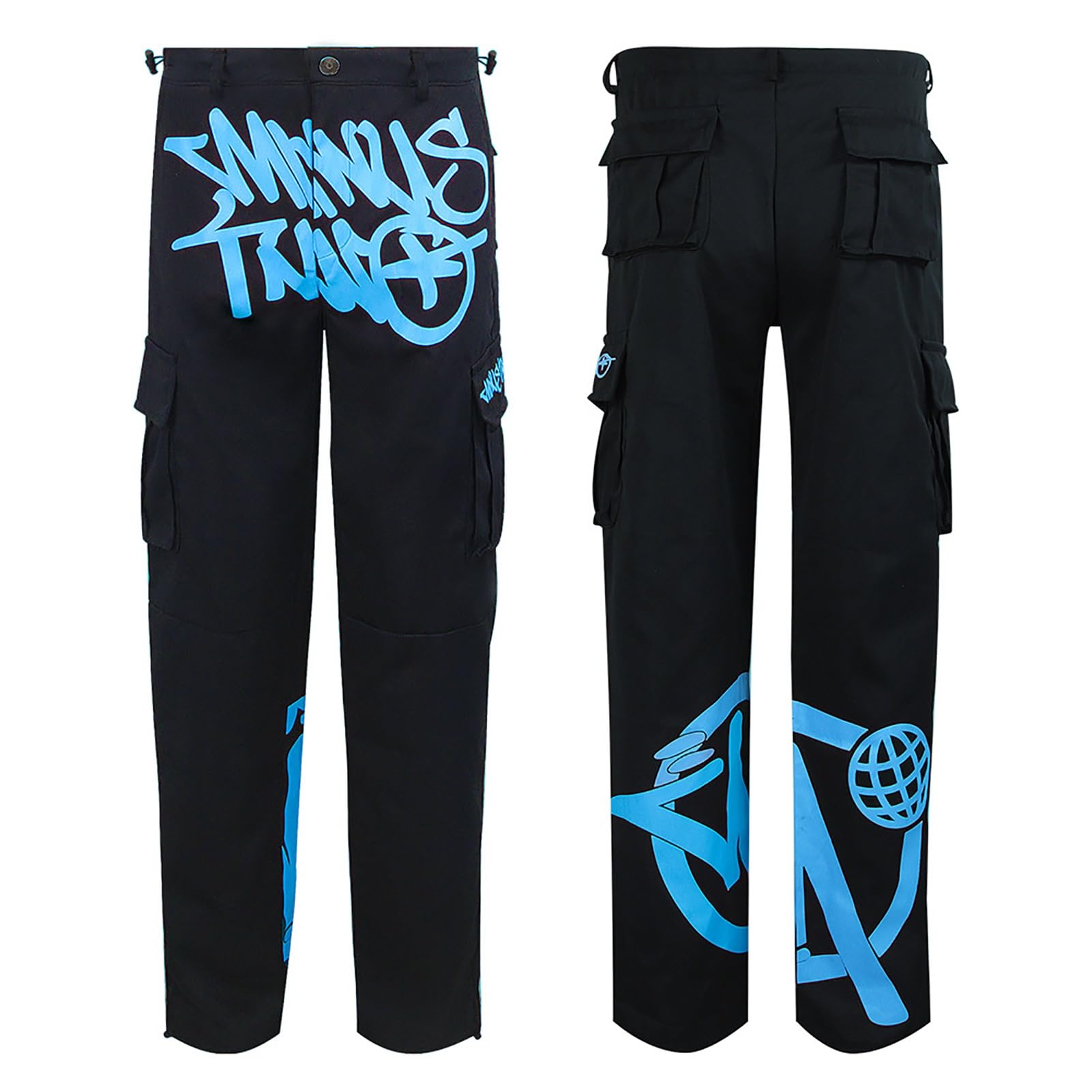 Minus Two カーゴパンツ UK y2k ストリート COITROZR Minus Two High Waist Straight Cargo Pants, Blue, S
